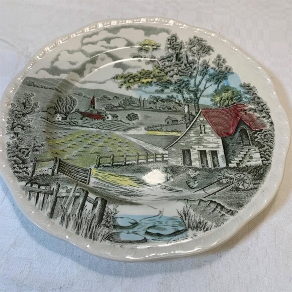 TEA SET & DINNER SET For 4: Vintage Alfred Meakin Home Pastures Made In England - Picture 9 of 16